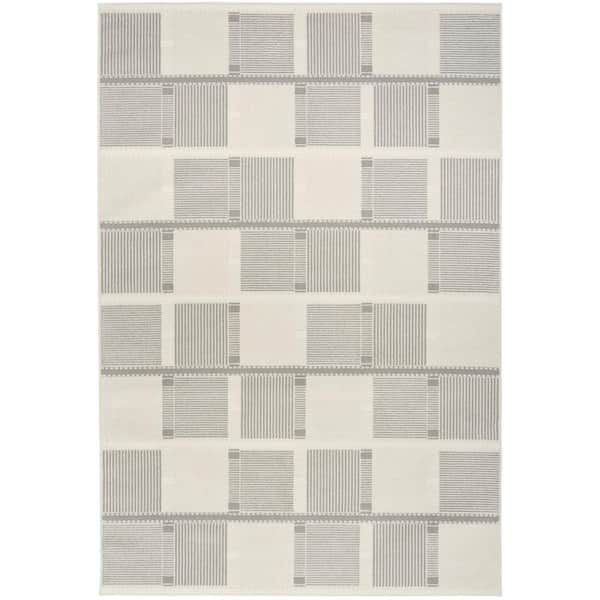 Nourison Nordic Ivory Grey 5 ft. x 7 ft. All-over design Contemporary Area Rug
