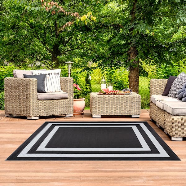 Waterproof Outdoor Rugs Patios  Outdoor Patio Rug Black White - 5x8ft Outdoor  Carpet - Aliexpress