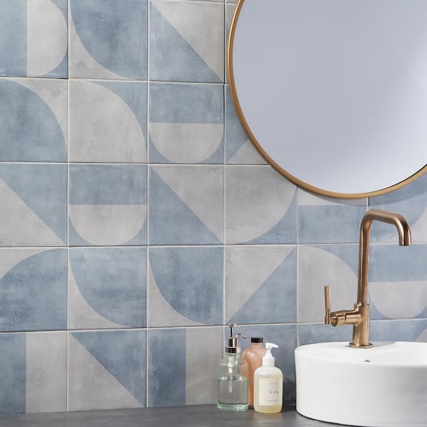 Ivy Hill Tile Quincy Blue 7.87 in. x 7.87 in. Matte Porcelain