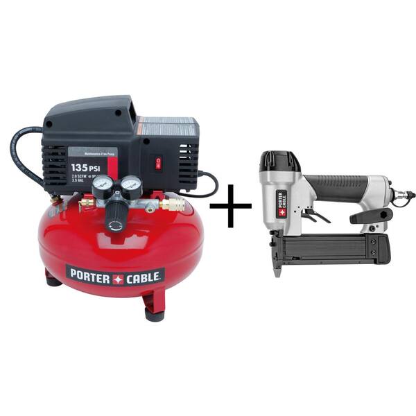 Porter-Cable 3.5 Gal. Portable Electric Compressor with Bonus Pin Nailer