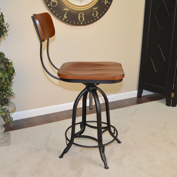 mason rustic industrial adjustable stool