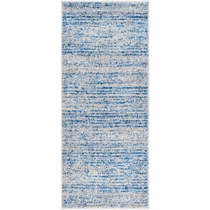 Adirondack Blue/Silver 3 ft. x 6 ft. Striped Runner Rug