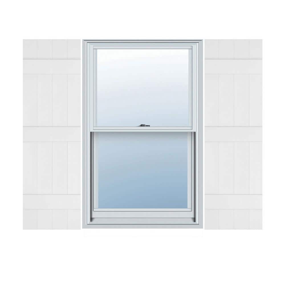 14 in. x 55 in. Lifetime Vinyl Standard Four Board Joined Board and Batten Shutters Pair Bright White price history on PriceWatchPro