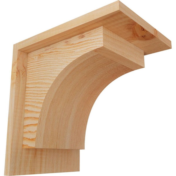Ekena Millwork 7-1/2 in. x 10 in. x 10 in. Douglas Fir Huntington Smooth Corbel with Backplate