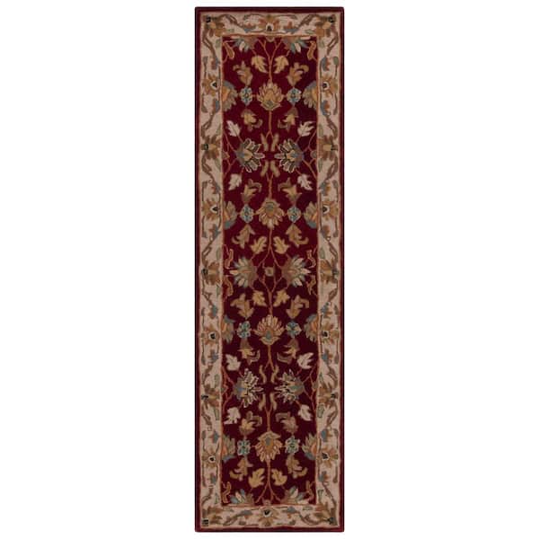 SAFAVIEH Heritage Red/Ivory 2 ft. x 8 ft. Border Runner Rug