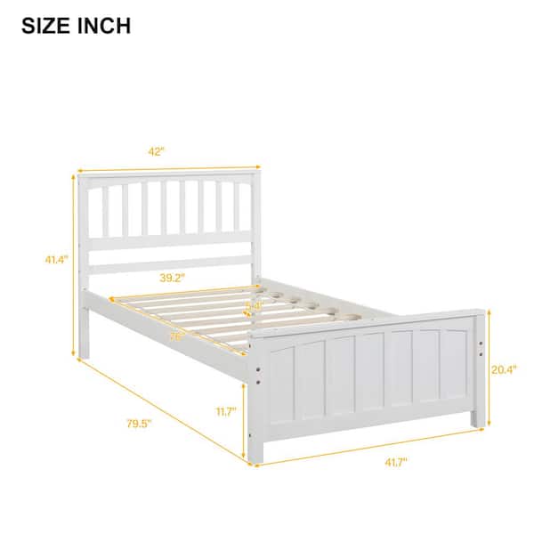 Urtr White Twin Platform Bed Wood, Twin Platform Bed Under 100