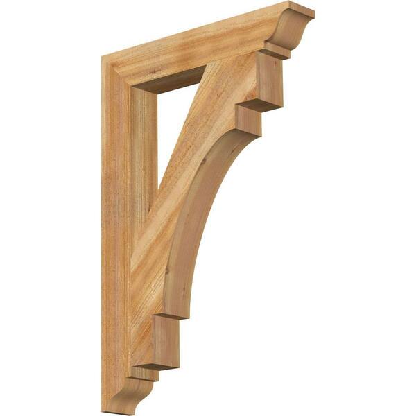 Ekena Millwork 4 in. x 36 in. x 24 in. Western Red Cedar Merced Traditional Rough Sawn Bracket