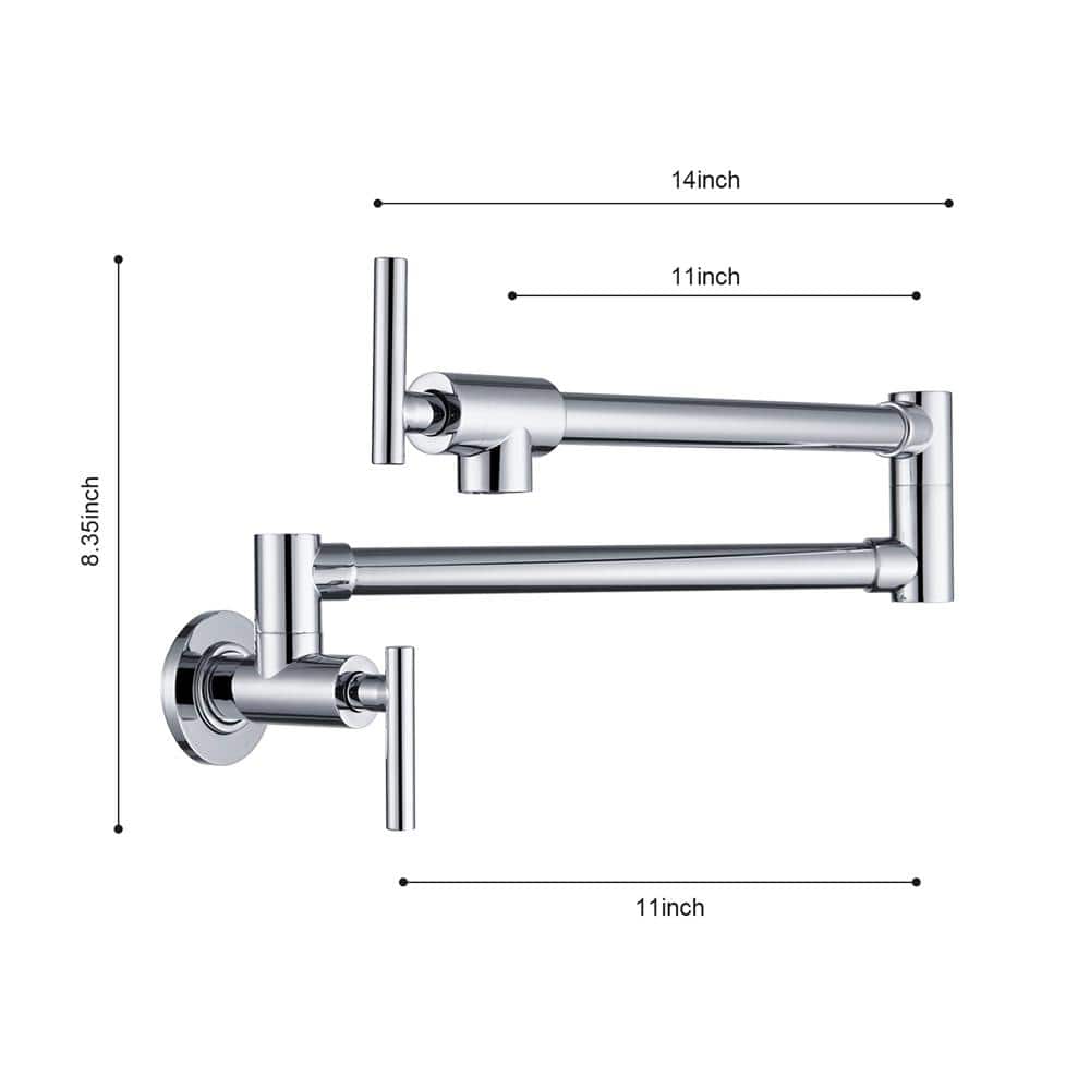Chrome Wall Mount Folding Kitchen Pot Filler Faucet