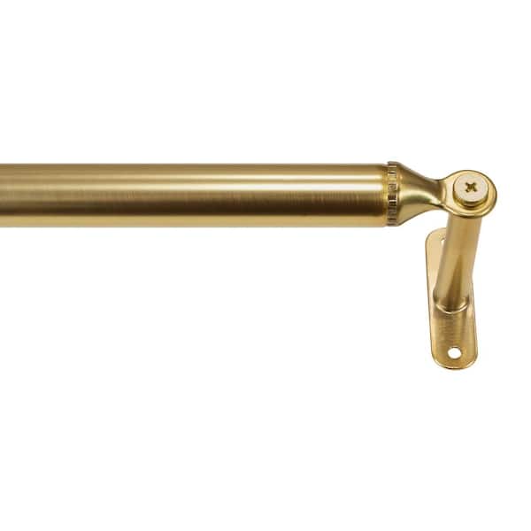 Lumi Home Furnishings 28 in.-48 in. Adjustable 7/8 in. Dia. Single Curtain Rod in Brass with Decorative Screws