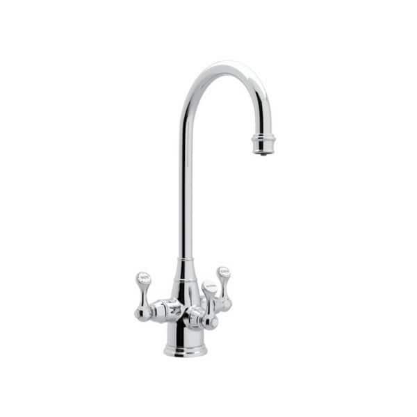 ROHL Georgian Era Triple Handle Bar Faucet in Polished Chrome