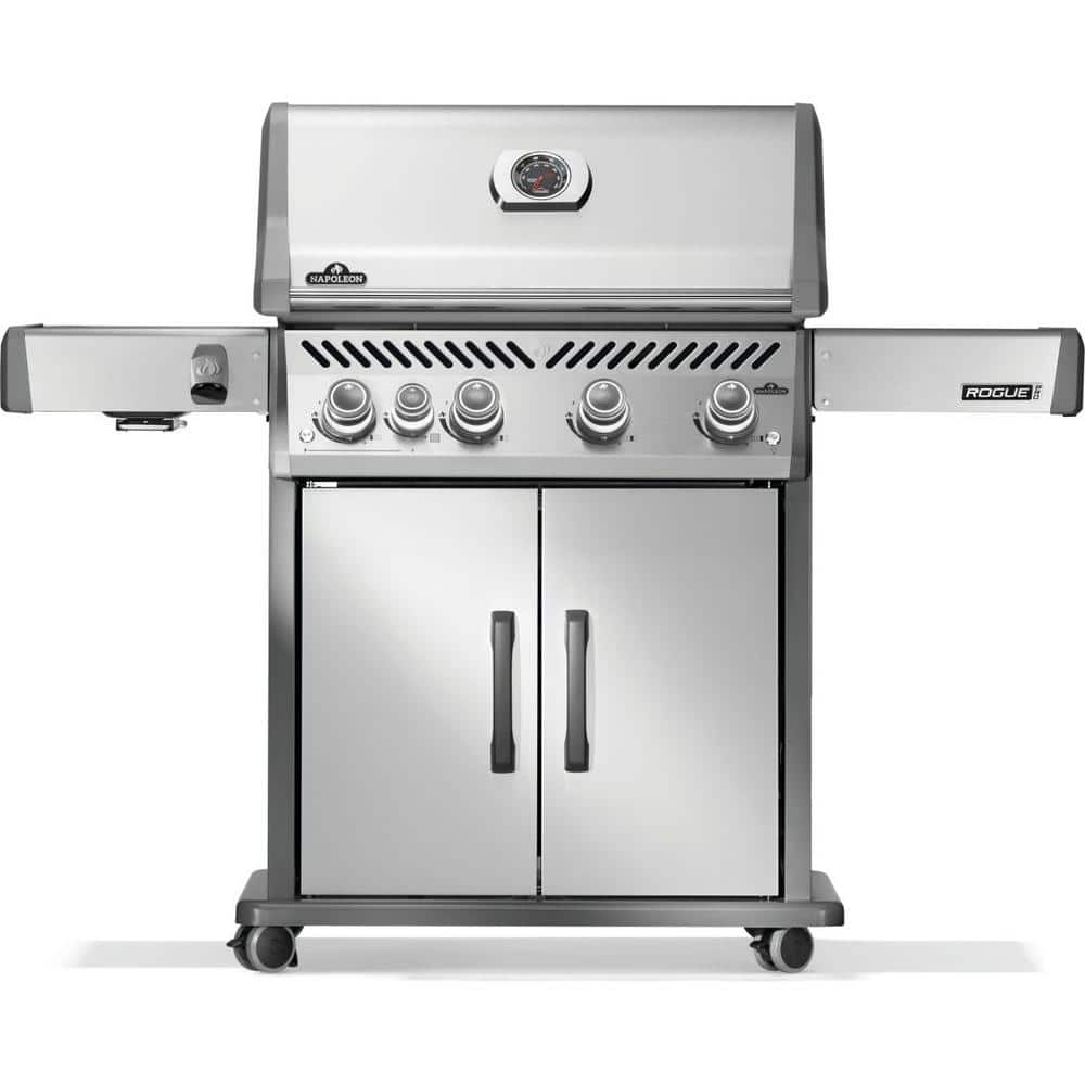 Rogue PRO 525 4-Burner Natural Gas Grill in Stainless Steel with Infrared Side Burner and Stainless Steel Cooking Grids