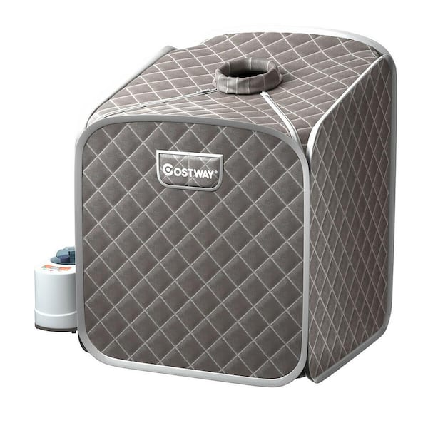 Costway 1-Person Portable 2L Steam Sauna Spa Tent Chair Grey
