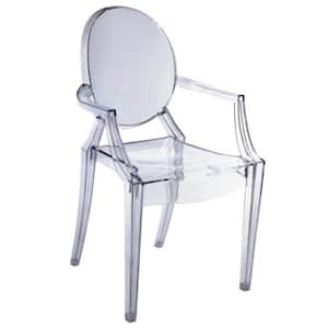 Clear Fabric Molded Seat Dining Armchair