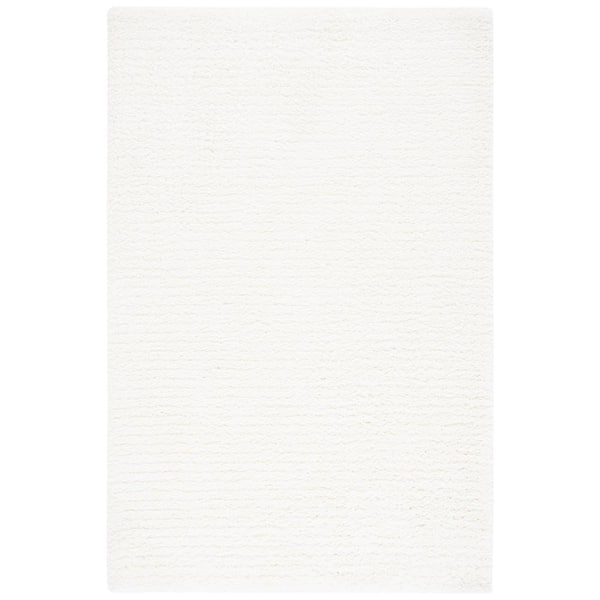SAFAVIEH Ultimate Shag Ivory Doormat 3 ft. x 5 ft. Solid Area Rug