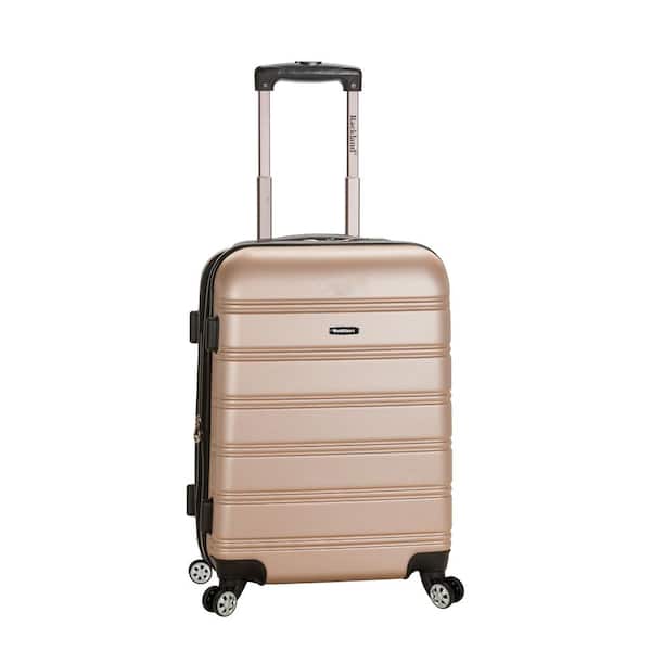 Rockland Melbourne 20 in. Expandable Carry on Hardside Spinner Luggage, Champagne