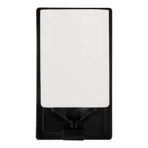 Darlington 4.5 in. 1-Light Matte Black Indoor Wall Sconce with Frosted Opal Glass Shade