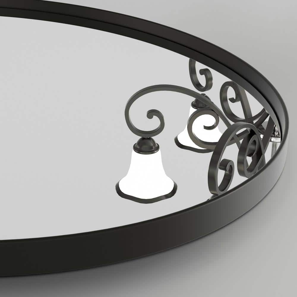 Oval Silver and Gold Metal Framed Bathroom Mirror