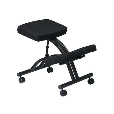 Ergonomic Series Black Fabric Knee Chair