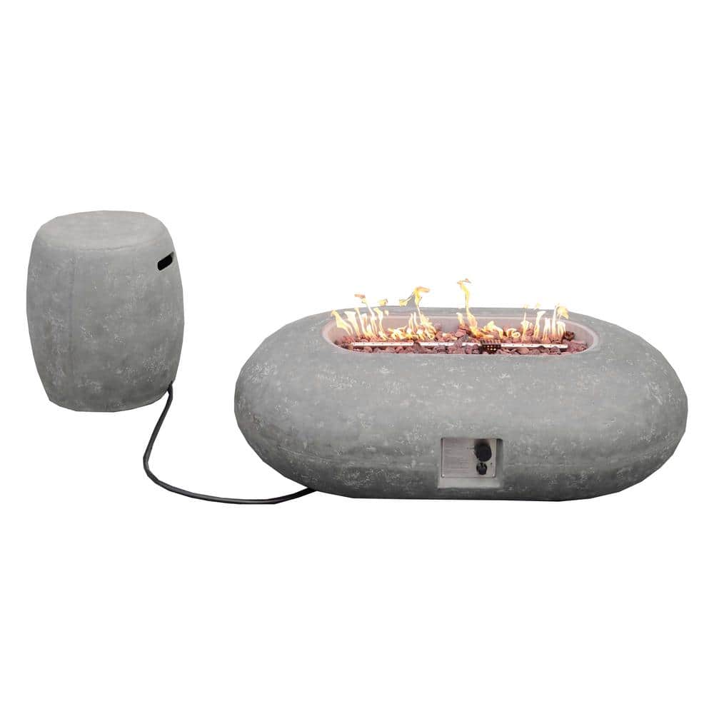 moda furnishings 48 in. Concrete Propane Outdoor Fire Pit Table with