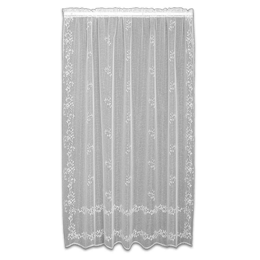 Habitat Mona Lisa Eggshell Sheer Lace 56 in. W x 63 in. L Rod Pocket  Balloon Curtain 70011006-724549 - The Home Depot