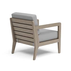 Sustain Gray Wood Outdoor Chaise Lounge Chair with Gray Cushions