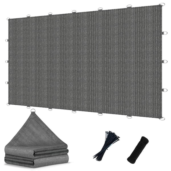 12x24 ft Sun Shade Cloth with Reinforced Corner Webbing & D-Rings, Pergola Shade Cover – Breathable HDPE Fabric, Gray