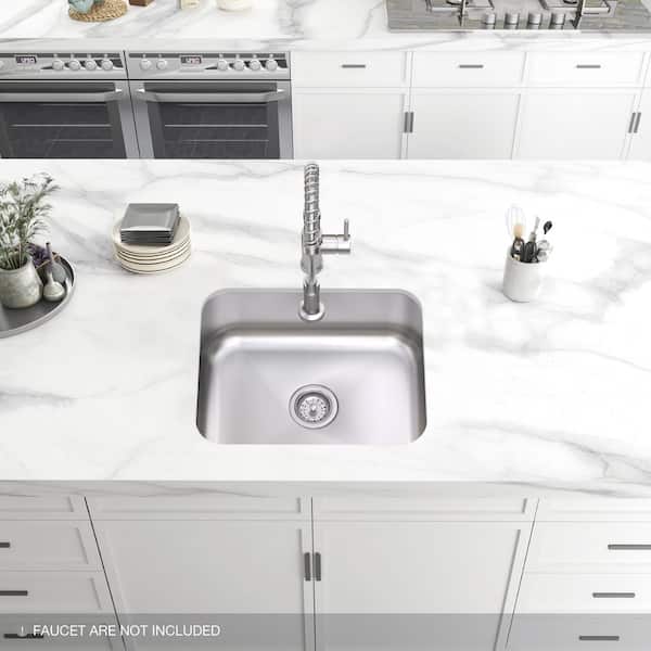 Glacier Bay Builder 23 in. Undermount Single Bowl 18 Gauge