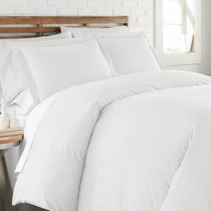 Southshore Fine Linens Vilano Classic 2-Piece White Twin/Twin XL Micorfiber Duvet Cover Set