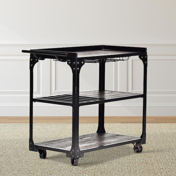 Steve Silver Sherlock Distressed Tobacco Server Cart SH200CART