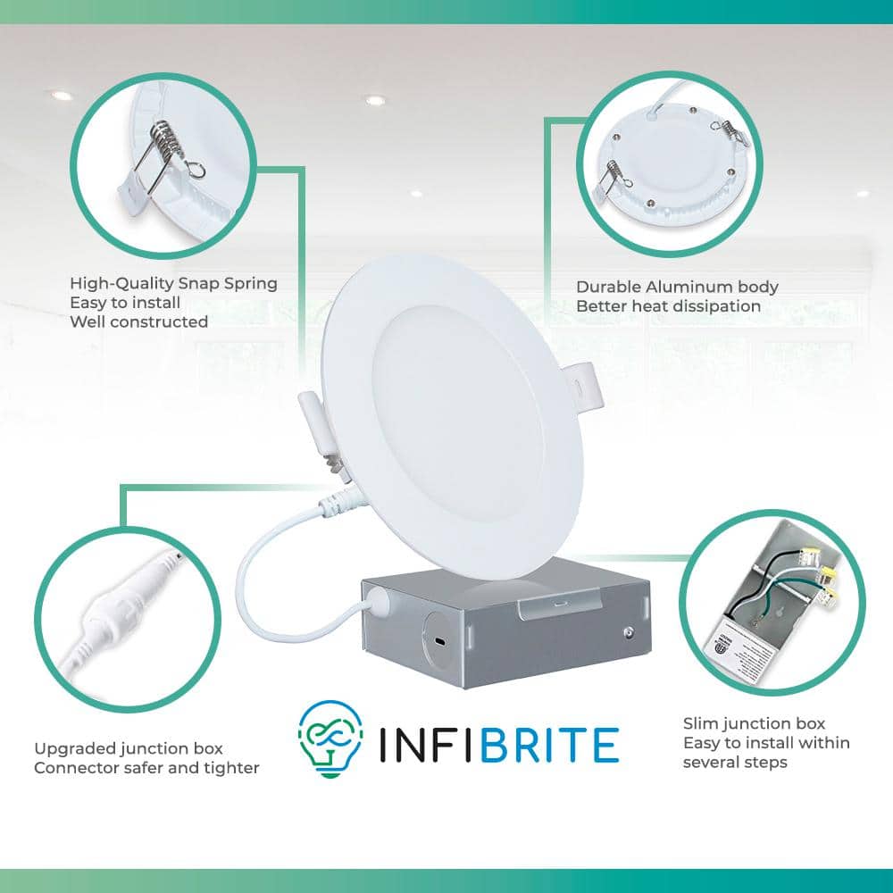 4-Inch White Matte LED Smart Recessed Lighting Kit with Color Temperature Control