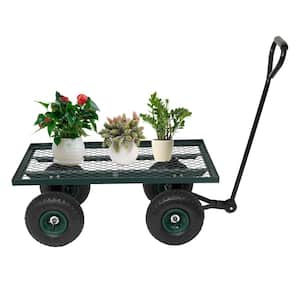 Steel Rectangle Garden Cart with 4 Wheels