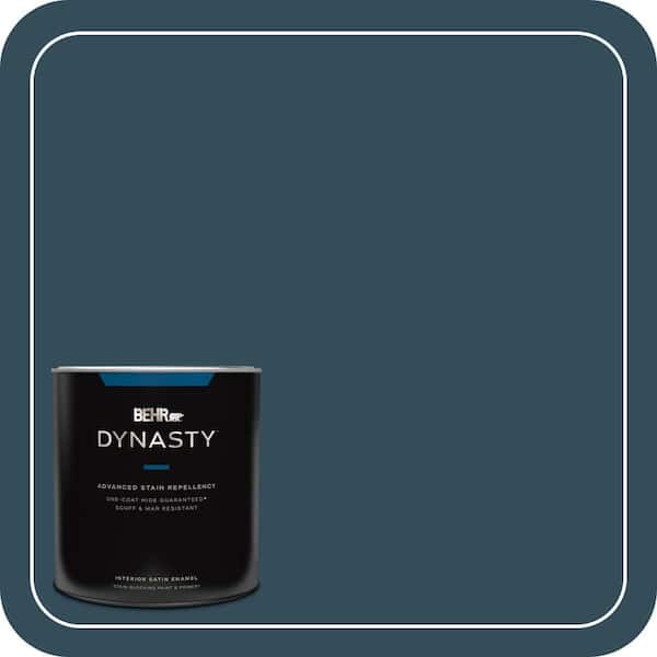 BEHR DYNASTY 1 qt. Home Decorators Collection #HDC-CL-28 Nocturne Blue Satin Enamel Interior Stain-Blocking Paint & Primer