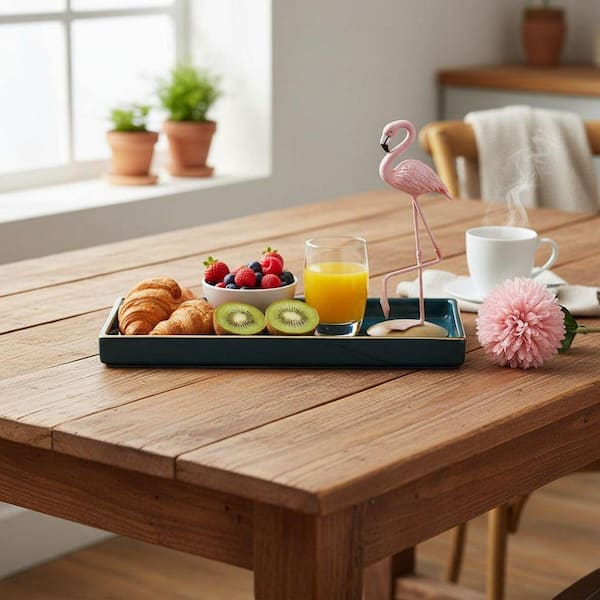 Elegant Green Ceramic Vanity Tray for Countertop and Dresser