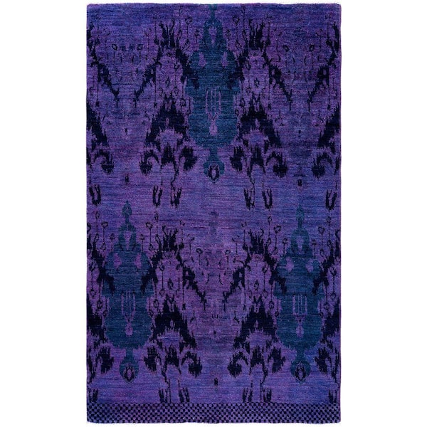 Chloe & Olivia Home Overdyed Purple 5 ft. x 7 ft. Solid Wool