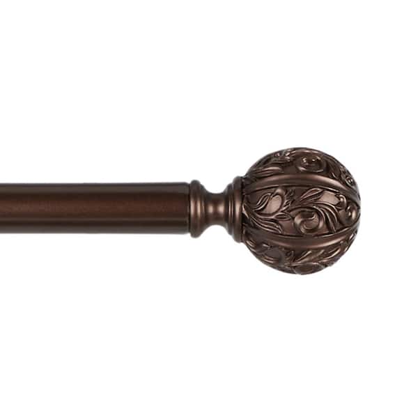 EXCLUSIVE HOME Vulcan 66 in. - 120 in. Adjustable 1 in. Single Curtain Rod Kit in Oil Rubbed Bronze with Finial