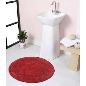 Radiant Collection 100% Cotton Bath Rugs Set, 22 in. Round, Red