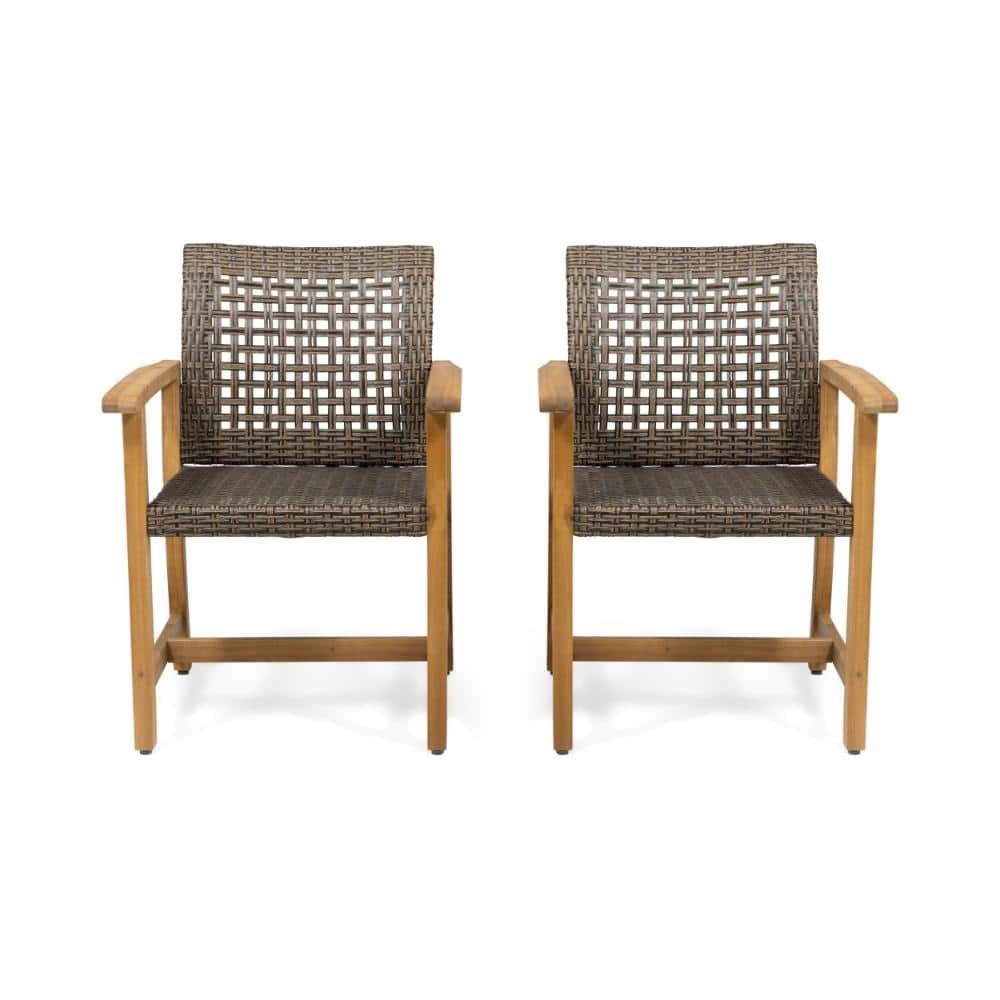 Acacia wood rattan Outdoor dining chairs (set of 2) price history on PriceWatchPro