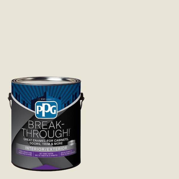 Break-Through! 1 gal. PPG1024-1 Off White Semi-Gloss Door, Trim & Cabinet Paint