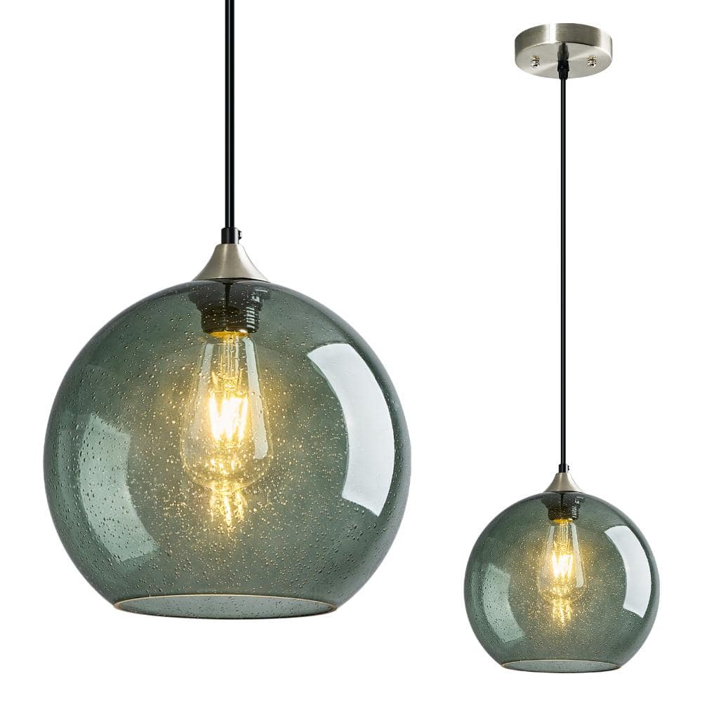 60w 1-Light Gray Green Glass Pendant Lights for Kitchen Island Bedroom Living Dining Room price history on PriceWatchPro