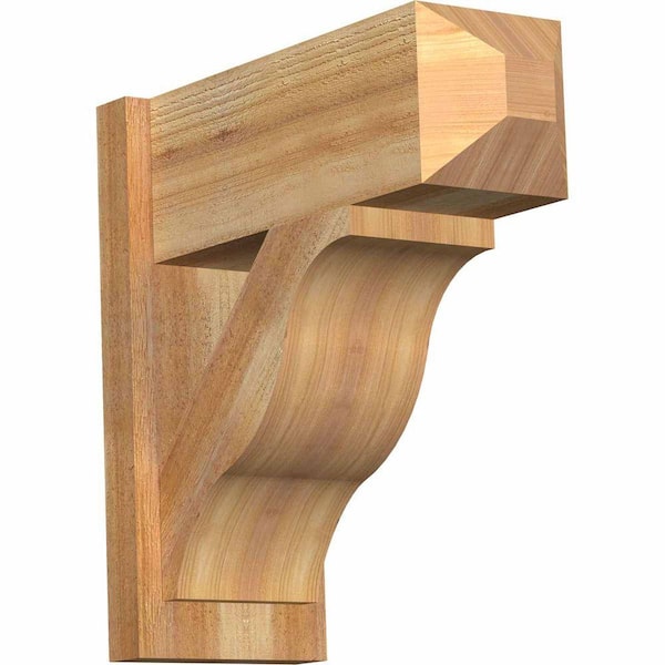 Ekena Millwork 8 in. x 20 in. x 20 in. Western Red Cedar Fuston Craftsman Rough Sawn Outlooker