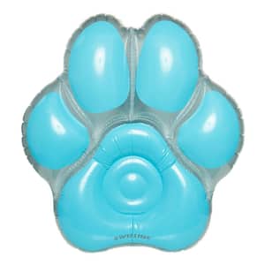 Blue Inflatable Pawprint Island Summer Pool Float for Children