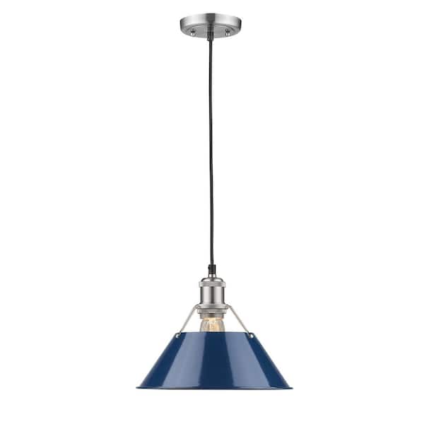 Orwell PW 1-Light Pewter Pendant with Navy Blue Shade