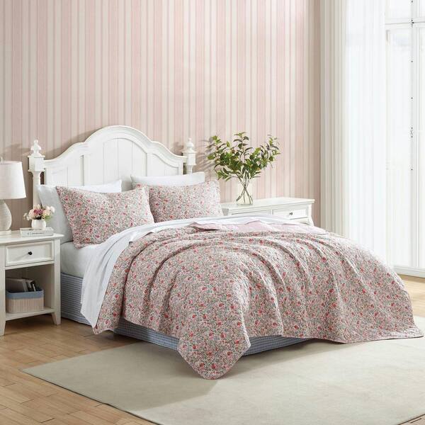 Laura Ashley Rowena Pink Cotton Full/Queen Quilt USHSGR1252405