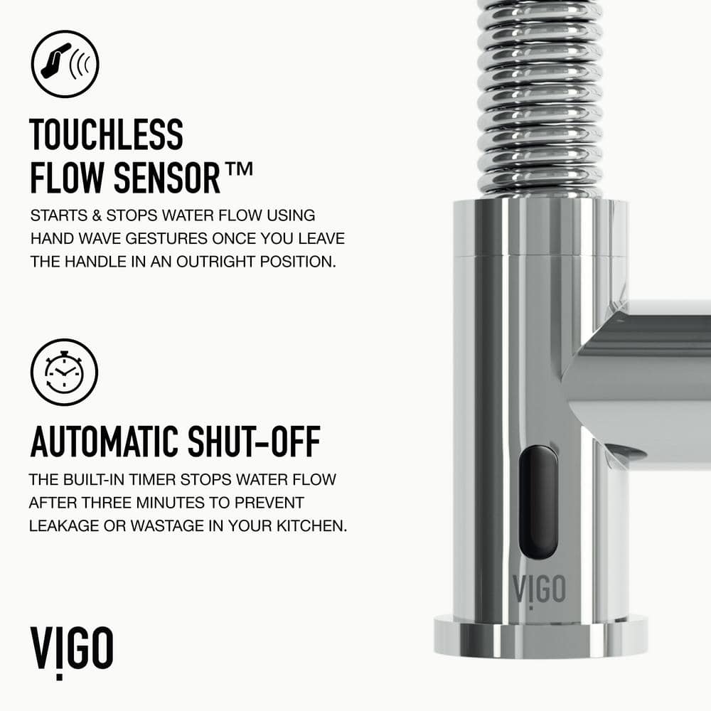 Chrome Touchless Pull-Down Kitchen Faucet with Spray