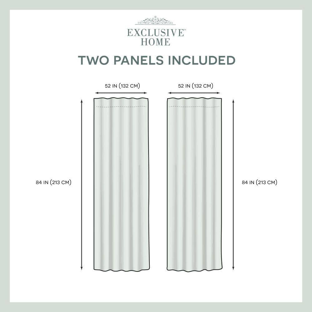 Velvet Teal Solid Polyester 52 in. W x 84 in. L Hidden Tab Top Light Filtering Curtain Panel (Double Panel)