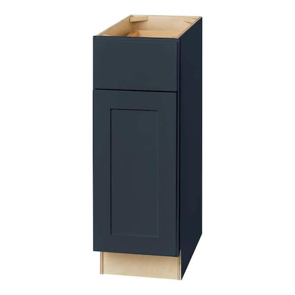 Avondale 12 in. W x 24 in. D x 34.5 in. H Ready to Assemble Plywood Shaker Base Kitchen Cabinet in Ink Blue