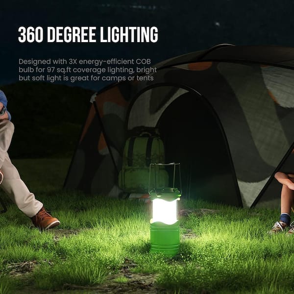 Green Battery Powered Portable Collapsible Hanging Night Light