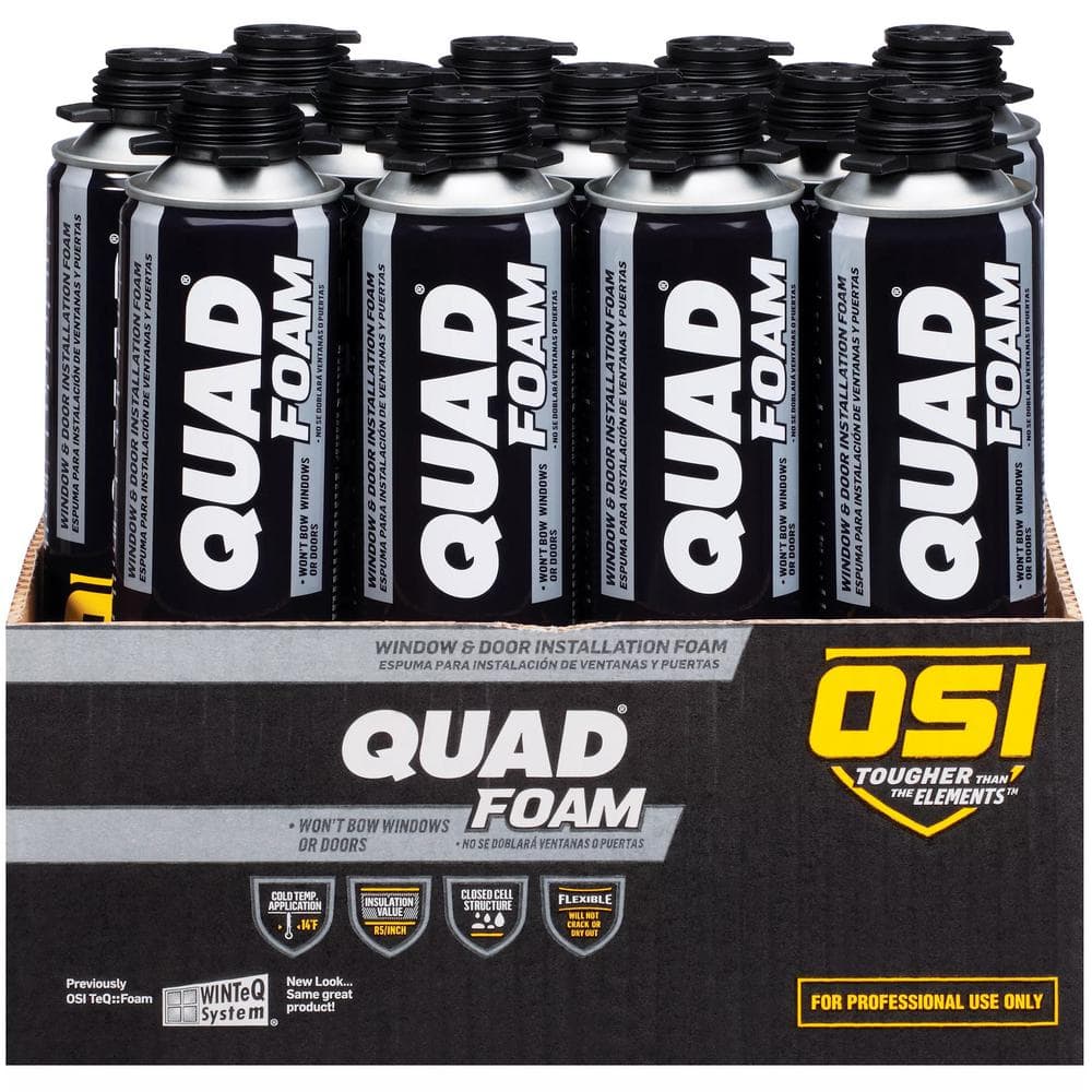 Quad 21.1 oz. Window and Door Spray Foam Sealant (12-Pack) price history on PriceWatchPro