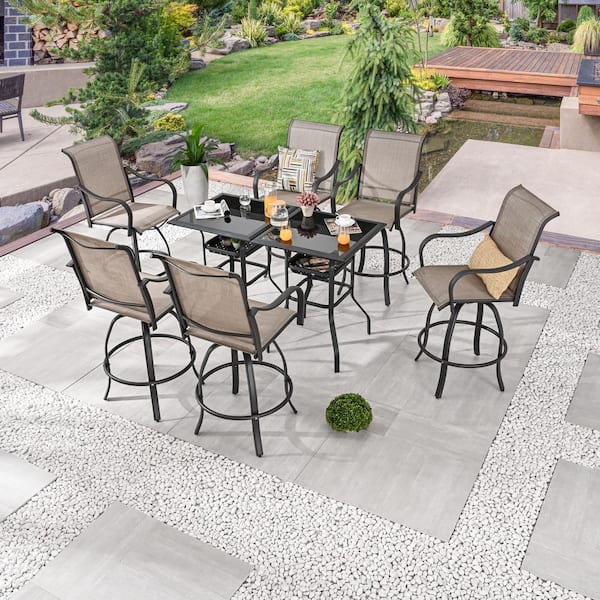Patio Festival 8-Piece Metal Bar Height Outdoor Dining Set