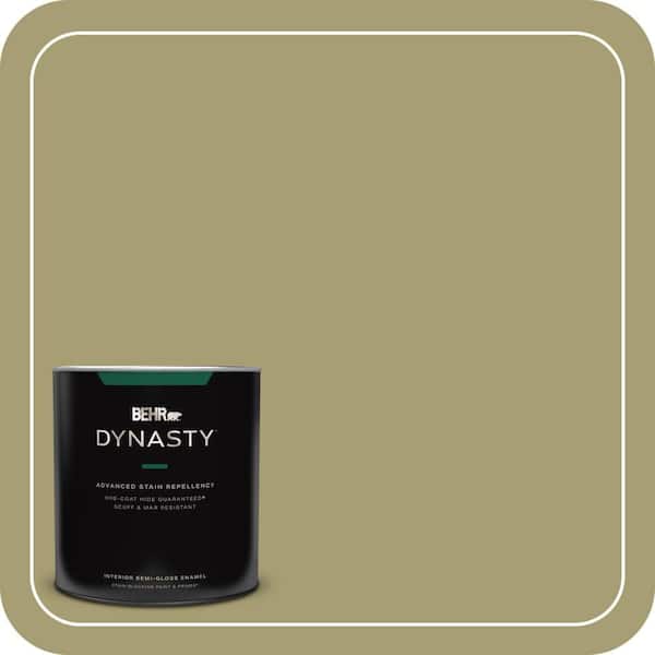 BEHR DYNASTY 1 qt. #PPU9-04 Fresh Olive Semi-Gloss Enamel Interior Stain-Blocking Paint and Primer